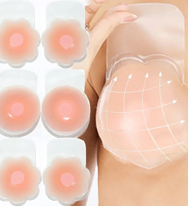 4PCS Women Lift Up Invisible Reusable Self Adhesive Silicone Breast Lift Tape Nipple Cover Chest Paste Push Up Party Dress Bras