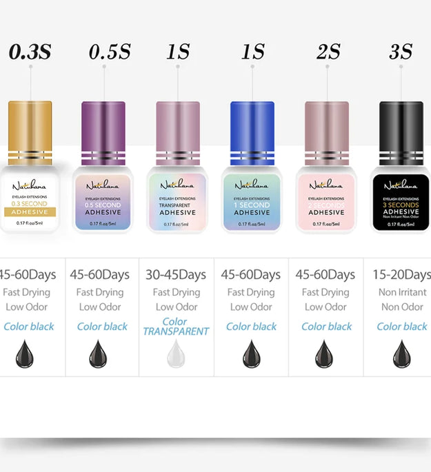 Professional 5ml 0.3S 0.5S 1S 2S 3S Eyelash Glue Fast Drying Strong False Eye Lash Extension Glue Adhesive