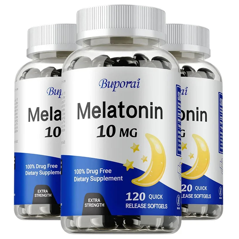 Buporai Melatonin 10mg - Adult Sleep Aid, Improves Insomnia, Relaxes Mood, Promotes Deep Sleep, Gluten Free, Non-GMO