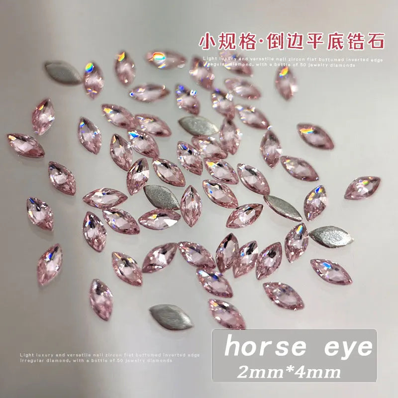 100pcs Shiny Zircon Rhinestones Nail Charms 1.5*3mm Mini Rhombic Nails Gemstones Flatback Nail Art Craft Diamonds Decoration GT5