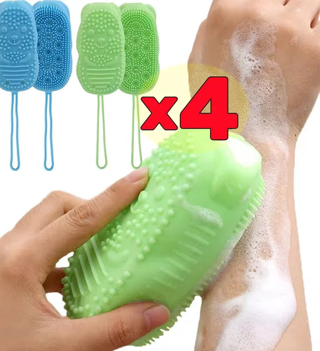 Soap Foaming Silicone Bath Brush Body Exfoliating Sponge Bubble Scrubber Shower Random Colors Skin Cleaning Bathroom Accessories