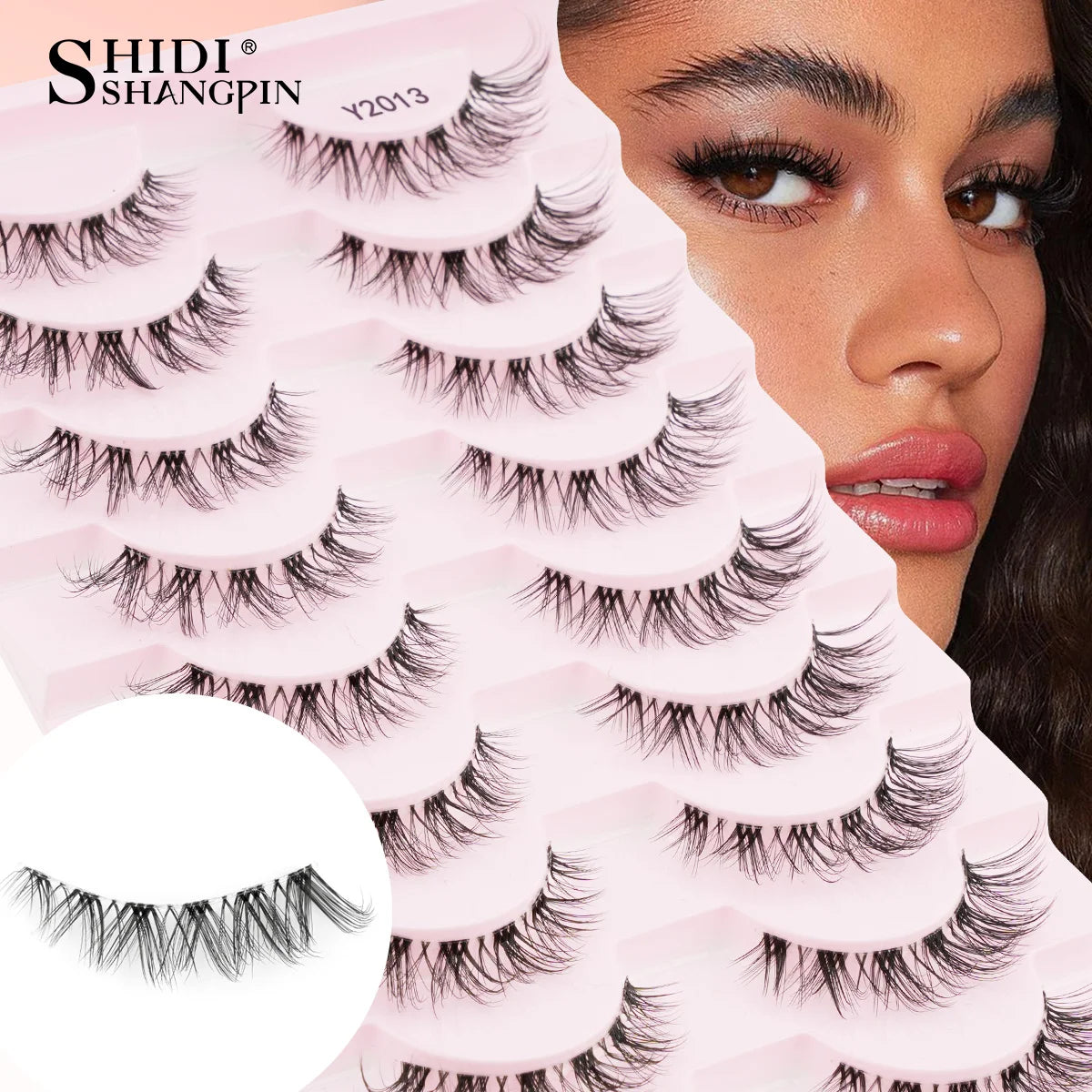 3/10 pairs Natural Lashes Mink Fluffy False Eyelashes Make up Tools Wispy Half Eyelashes 3D Cat Eye Eyelash Extensions Faux Cils