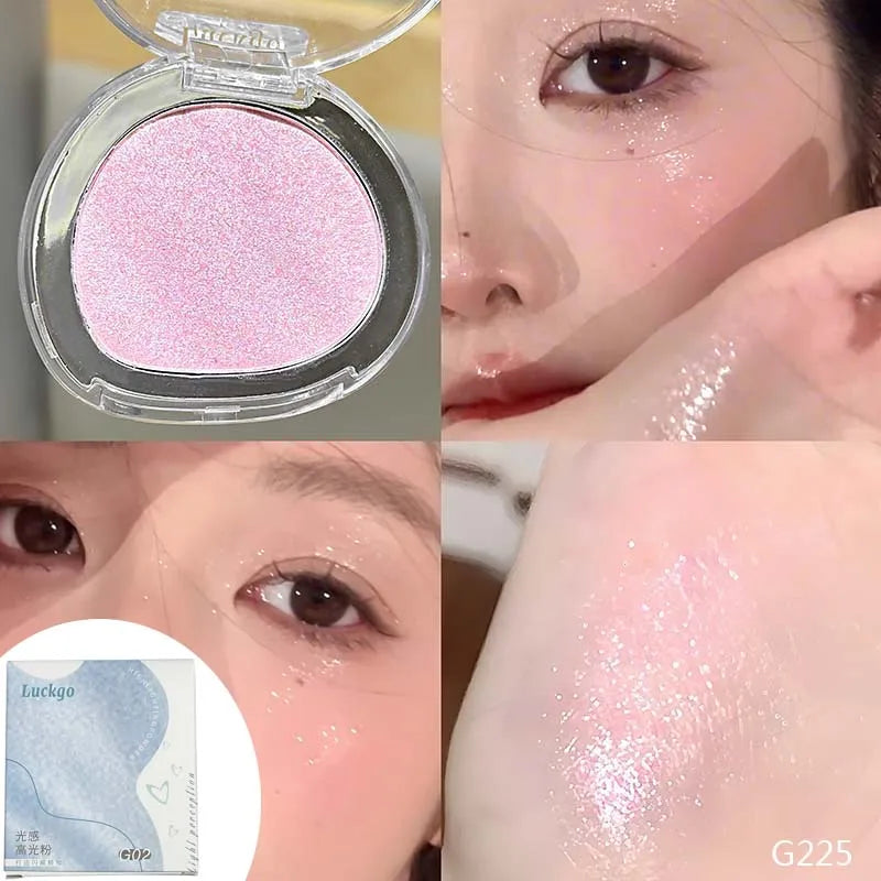 Light Perception Highlighter Powder Makeup Diamond Glitter Highlighter Palette Bright Shiny Illuminator Face Makeup Cosmetics