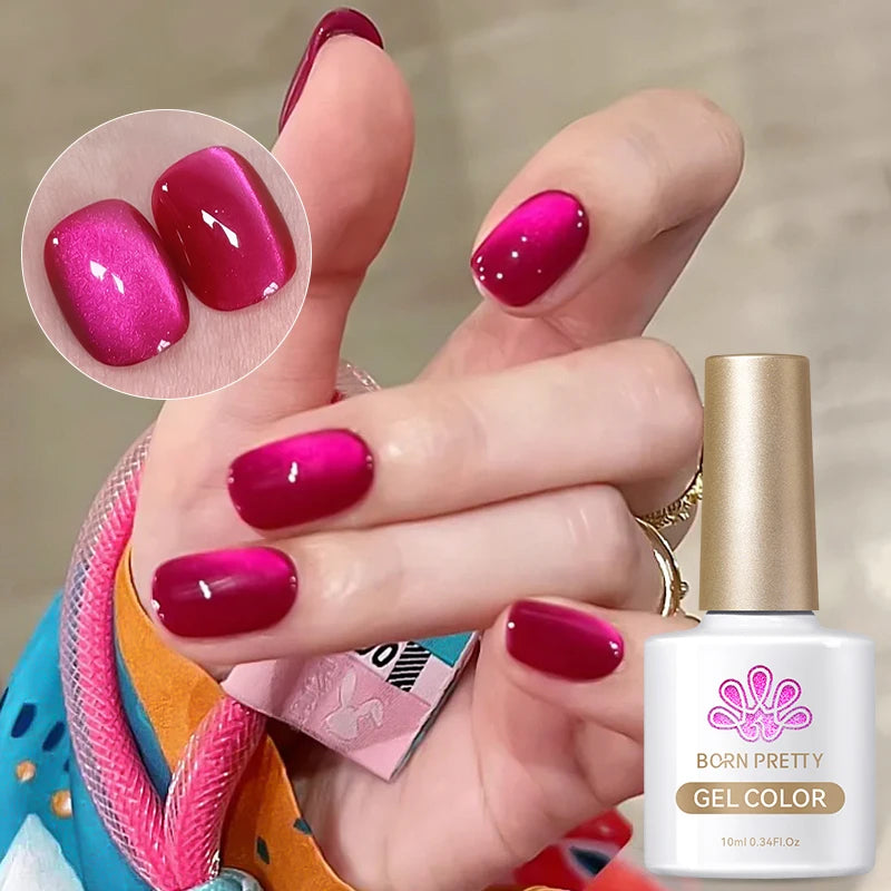 BORN PRETTY 10ml Cat Magnetic Gel Sparkling Ultra Gold Glitter Soak Off UV LED Gel Nail Art Varnish Manicure Valentine's Day