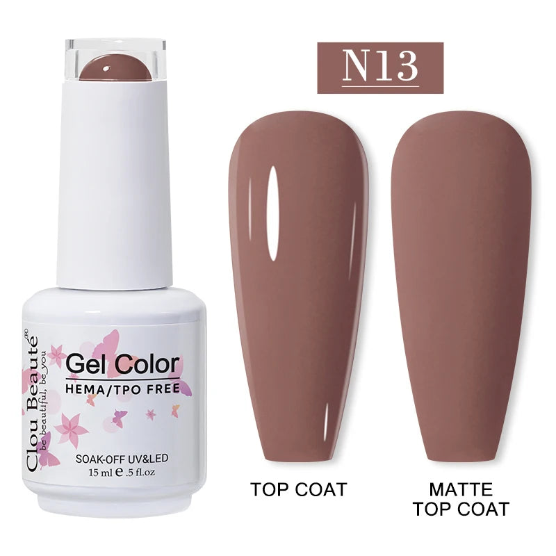 Clou Beaute 15ml HEMA TPO FREE Gel Nail Polish Vernis Semi Permanent UV Nail Art Varnish Lakiery Hybrydowe Manicure Gel Polish