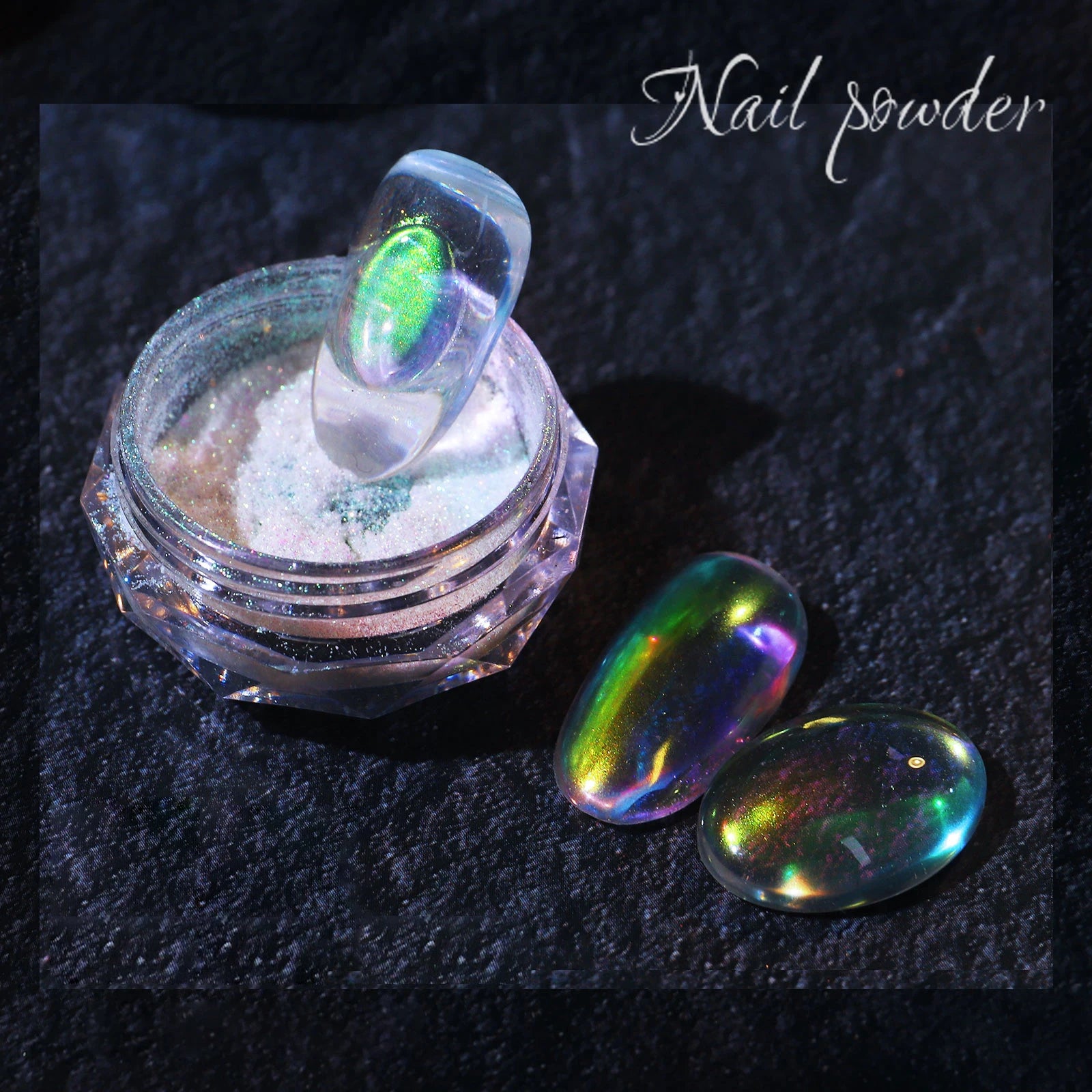 Nail Glitter Aurora Ice Transparent Laser Magic Aurora Rainbow Mirror  Gel Pigment Powder Chrome Nai Charm  Art Decoration Tools