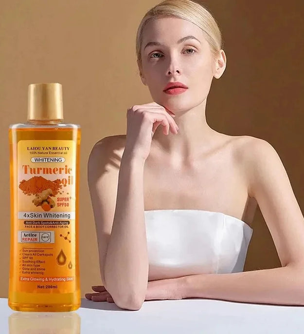 1/2PCS 200ml Turmeric Essential Oil Ginger Deep Hydration Moisturizer Nourishing Smoothing Face Serum Oil Moisturizer Skin Care - BlissFully