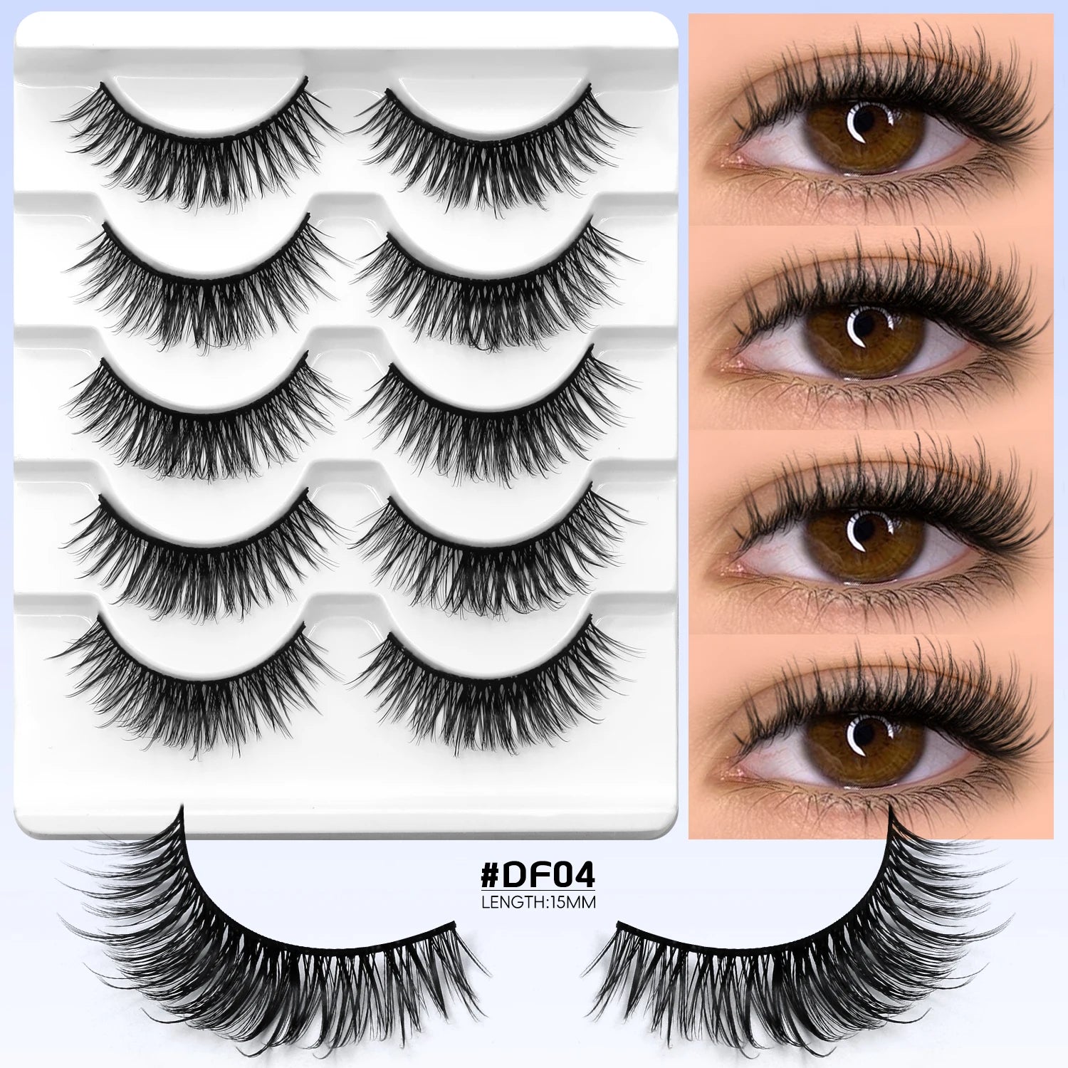 Veltrinay False Eyelashes Cat Eye Lashes Wispy Strips 3D Mink Lashes Fake Eyelashes Fluffy Volume Dramatic Fake Lashes Makeup