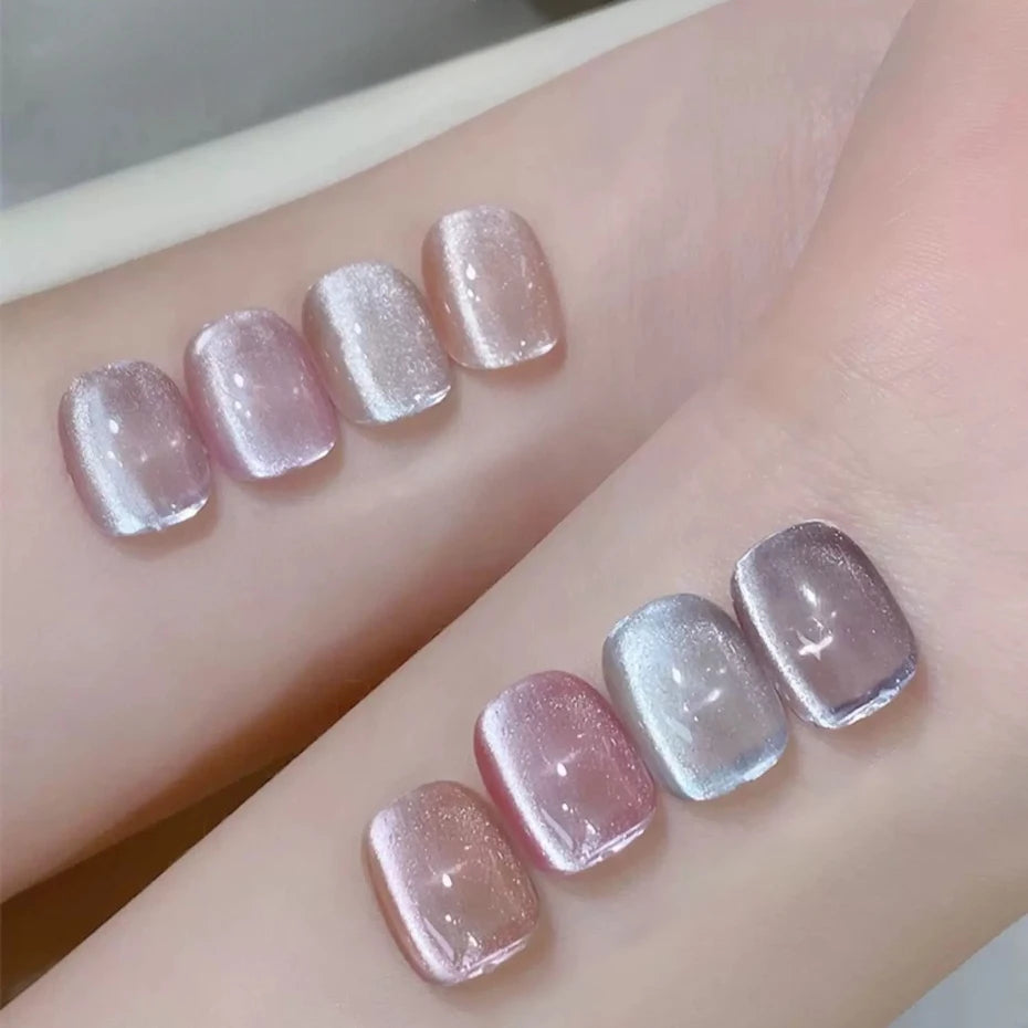 WS Black Glass Cat Magnetic Gel Nail Polish Punk Style Nail Art Manicure Varnis Semi Permanent Gel for Winter Nail Supplies