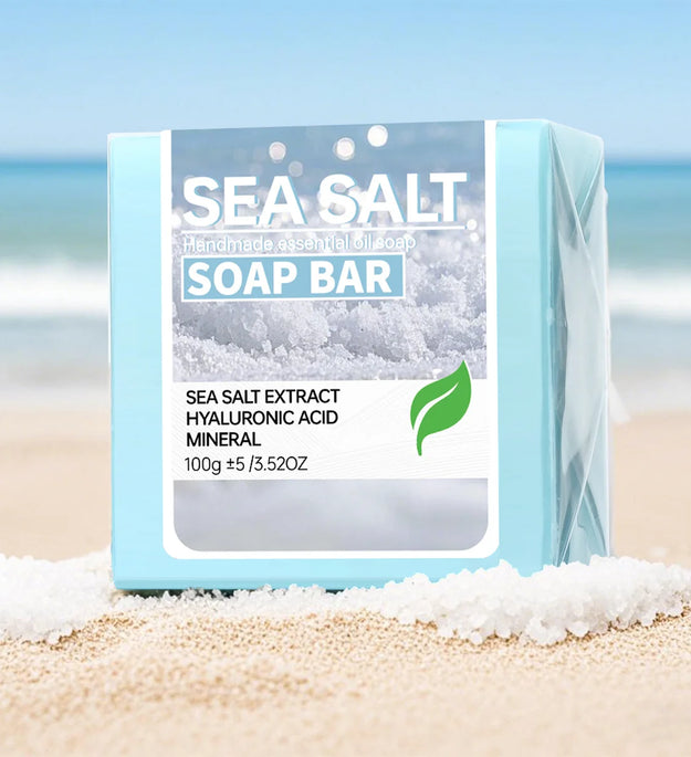 Sea salt handmade essential oil soap, hyaluronic acid skin cleansing and moisturizing soap, cleansing and bathing deep cleansing