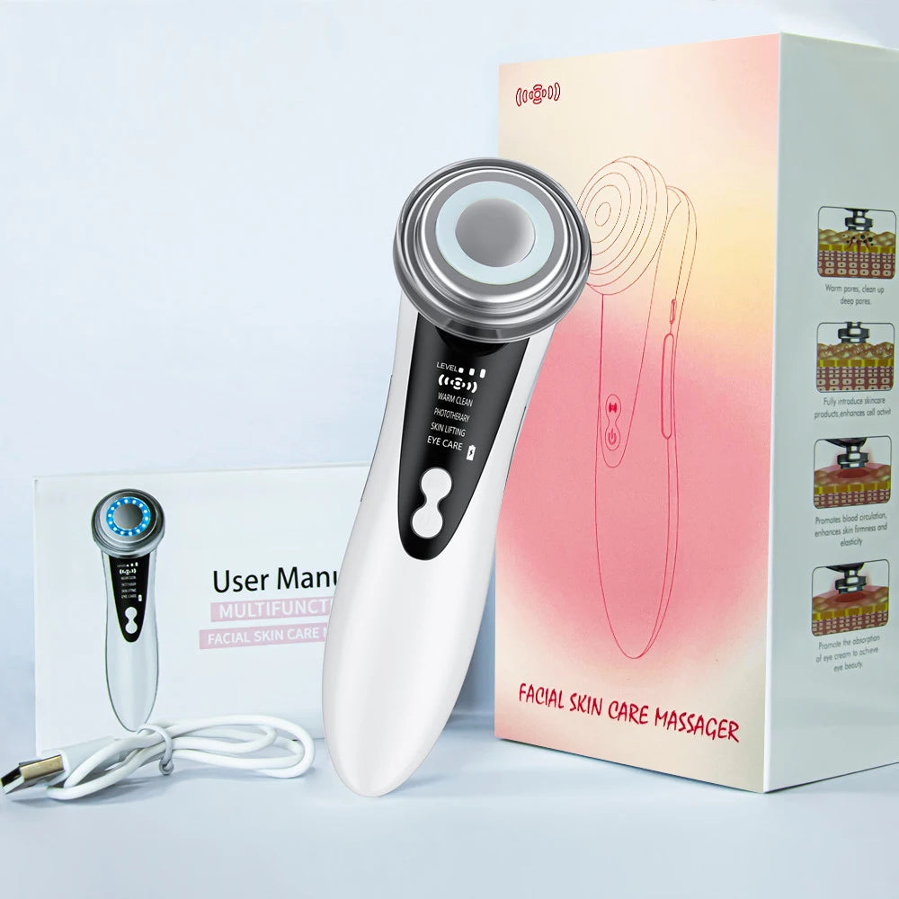 EMS Micro Current Lifting Device Vibration LED Face Skin Rejuvenation Wrinkle Remover Anti-Aging Facial Beauty Device - BlissFully