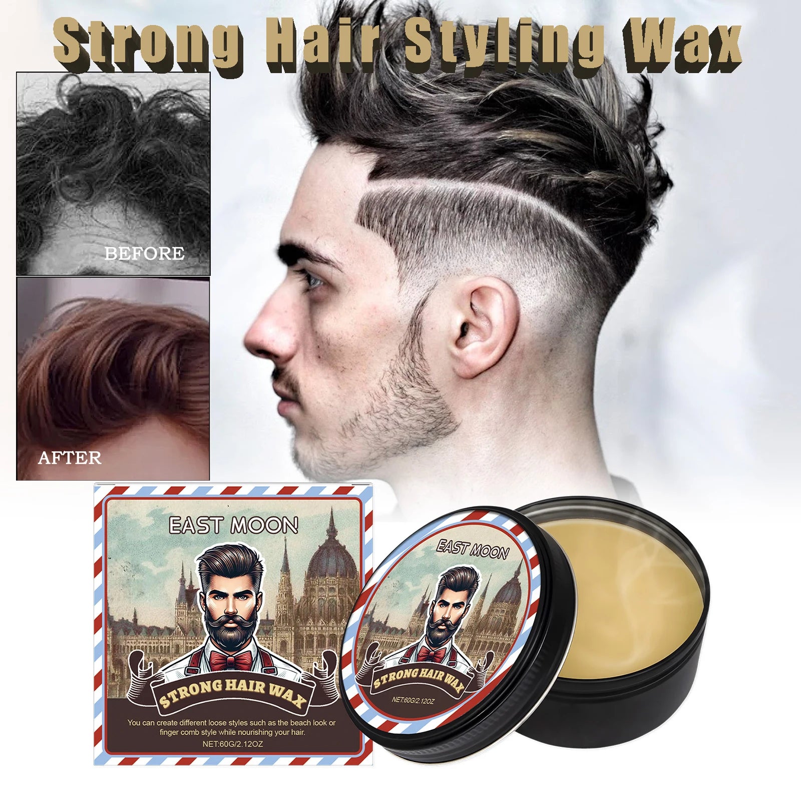 Long Lasting Stying Wax Fluffy Hair Pomade Wax Keep Hair Oil Edge Control Barbershop Tools Salon Hairdressing Mud Hair Styling - BlissFully