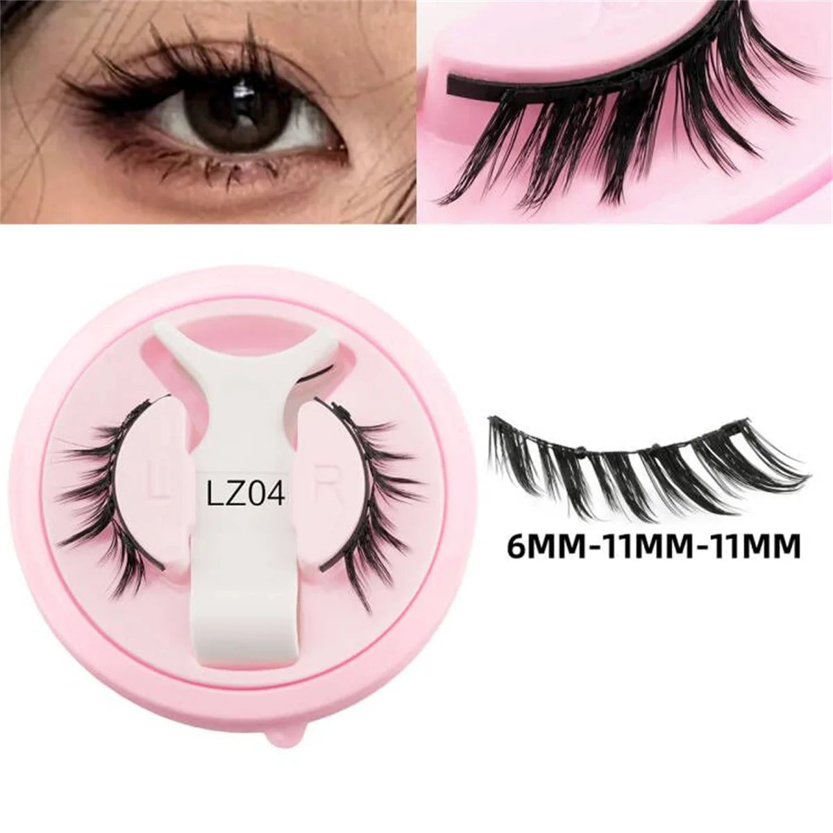 3D Fluffy Mink Magnetic Lashes Kit - 1 Pair Winged Anime Natural False Eyelash Extension No Glue Needed Magnet Band Makeup Tool