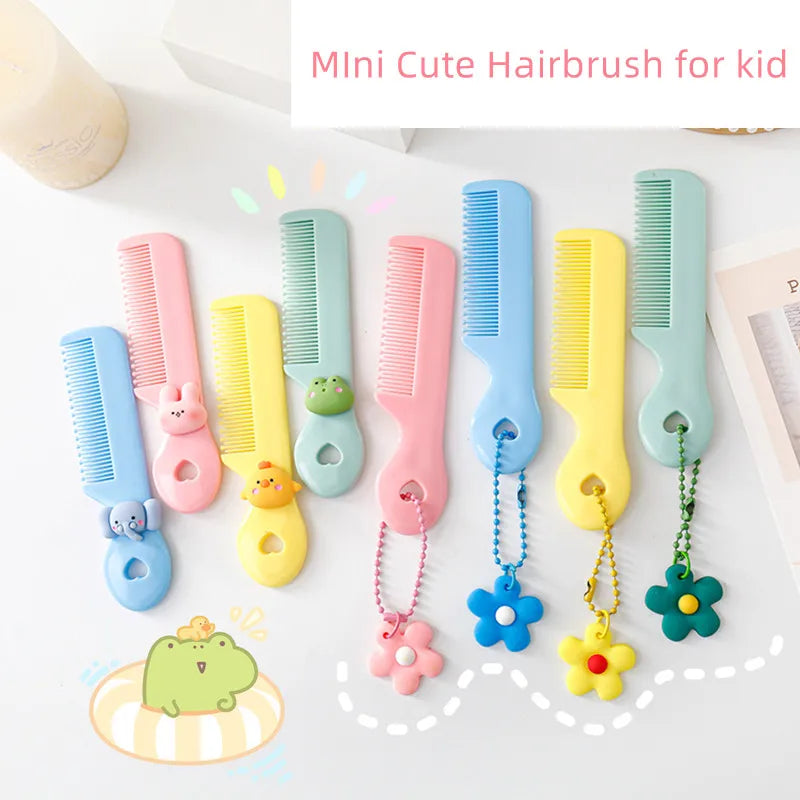 Protable Hair Brushes Cute Mini Comb for Baby Girl Boy Small Koran Cartoon Animal Floral Hair Comb Girl Kid Hair Accessories