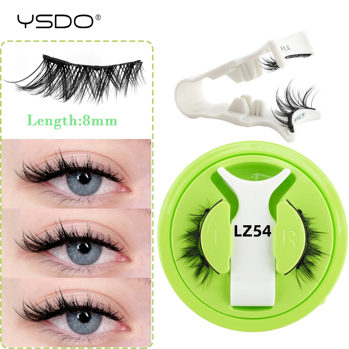 YSDO Soft Magnetic Eyelashes No Glue Needed 1 Pair Natural Short 3D False Lashes Reusable Easy Apply Magnetic Lashes Kit Makeup