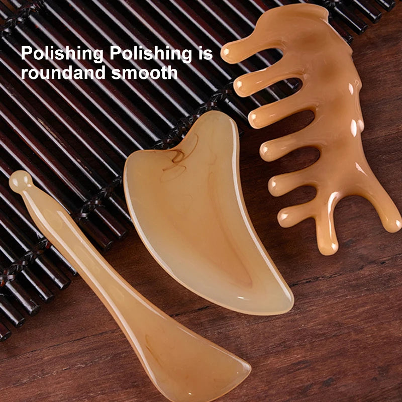 Skin Scraping Resin Guasha Massage Board Face Eye SPA Massager Plate For Neck Back Body Legs Hands Promote Blood Circulation