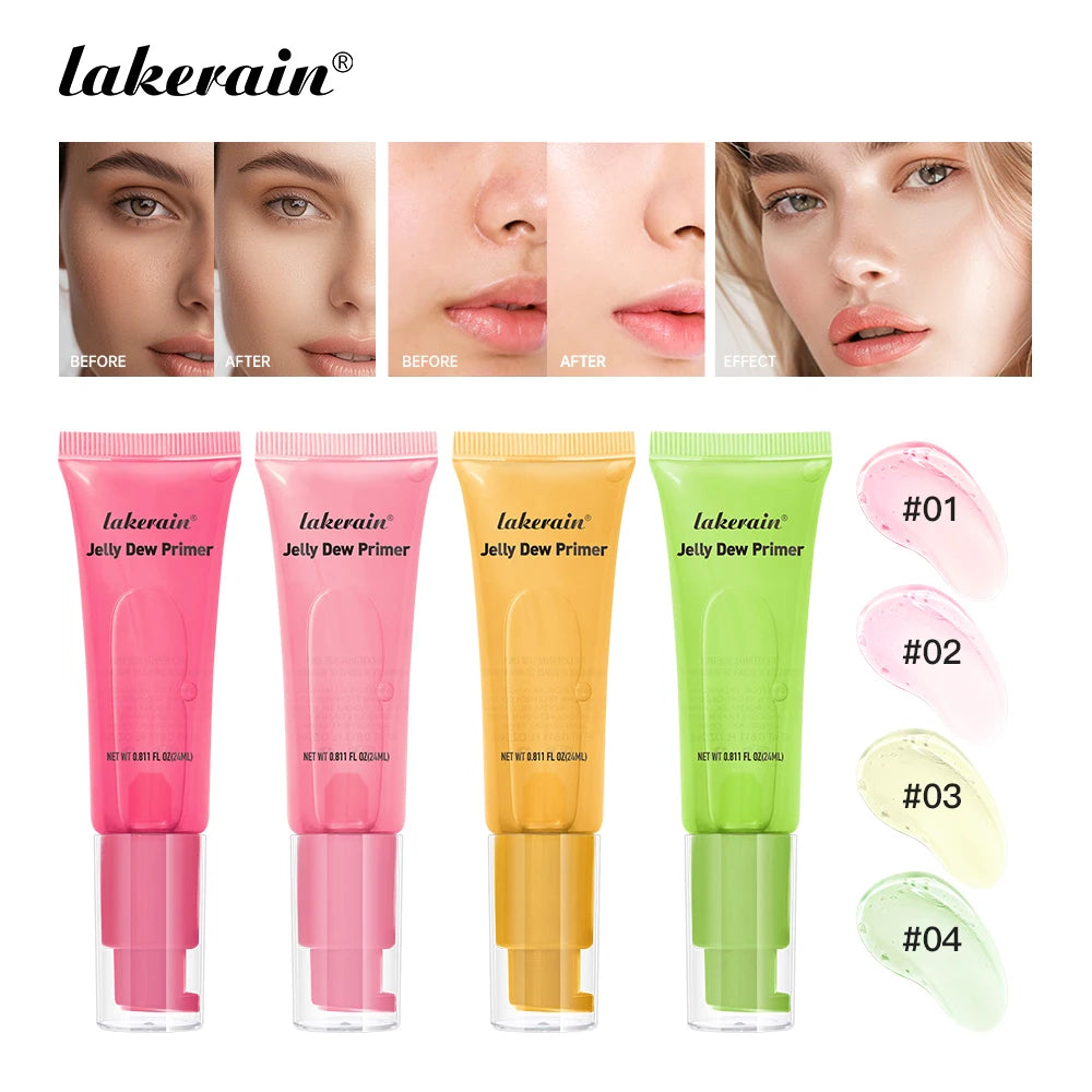 Lakerain Jelly Dew Primer Makeup Long Lasting Moisturising Semi-transparent Jelly Texture Pre Makeup Base Cream Cosmetics