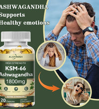KSM-66 Natural Ashwagandha Capsules Ashwagandha Supplement| 1800mg for Health Support - Plant Based Vegan Gluten-Free - BlissFully