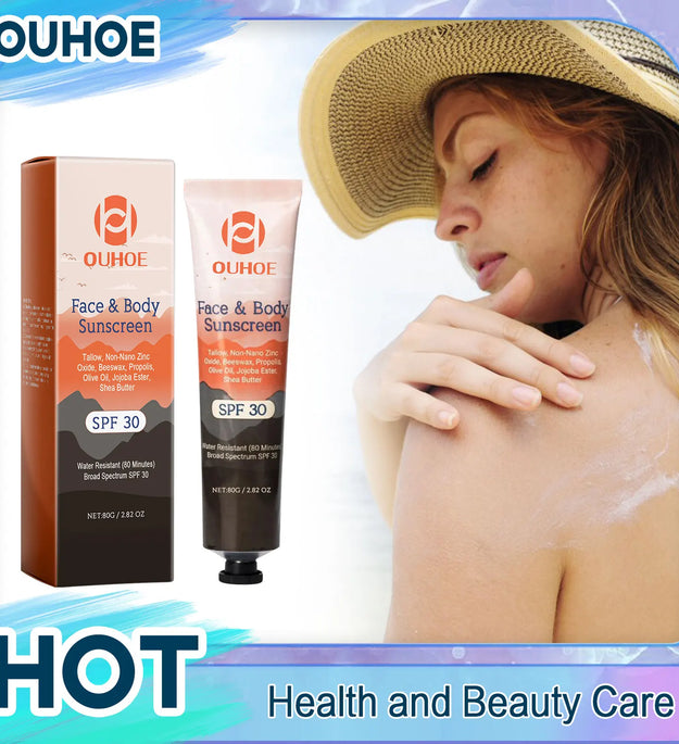 Facial Body Sunscreen SPF 30+ Anti Sun Protection Effectively Lightweight Moisturizer Waterproof Refreshing Oil Control Sunblock