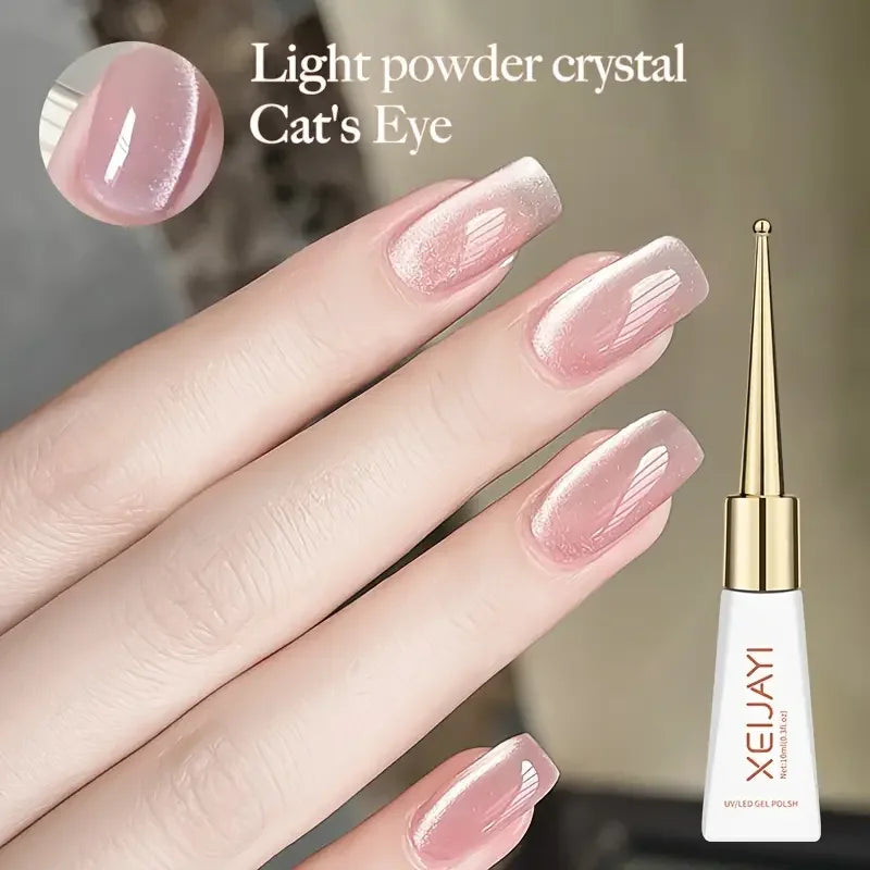 3pcs Pink Cat Eye Gel Nail Polish & Magnet Tools Set 1ja(0.34oz ) Magnetic Cats Eye Nail Gel UV Semi-permanent Varnish Nail Supp