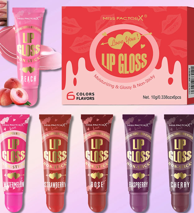 6-piece Moisturizing Lip Oil Set - Long lasting Gloss Effect, Portable Travel Kit, Thanksgiving and Christmas Gift