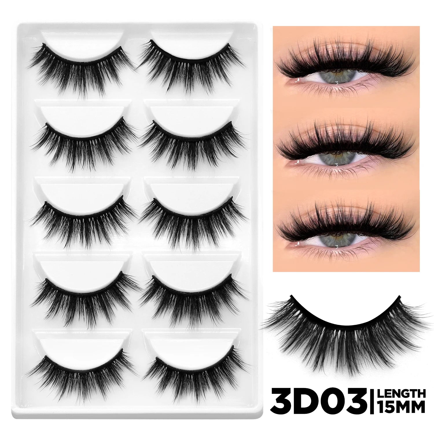 False Eyelashes Cat Eye Lashes Natural Long Half Eye Lashes Short Wispy Clear Band Lashes 3D Faux Mink Lash Multipack