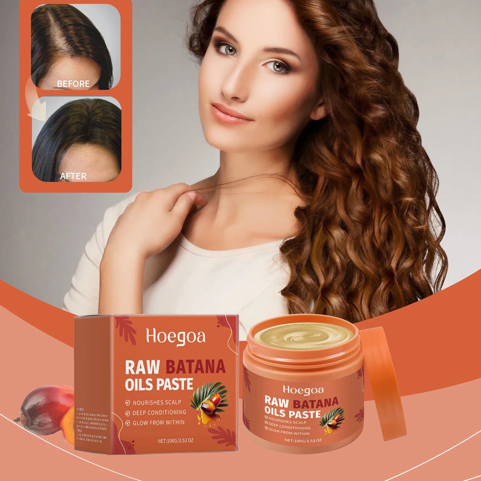 Damaged Repairing Hair Mask Organic Batana Oil Dry Hair End Repair Hair Anti-Loss Smoothing Treatment Hair Conditioner Hair Care - BlissFully