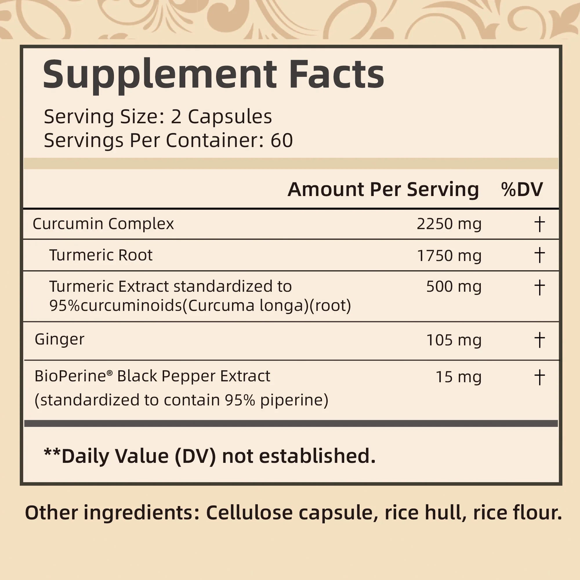 Turmeric Curcumin - with 95% Curcumin, Bioperine - Promotes Optimal Absorption,Immune Support and Joint - 120 Capsules