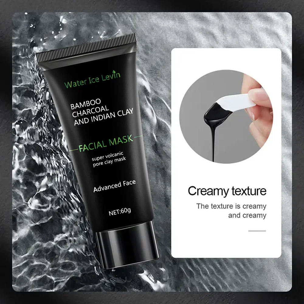 60g Bamboo Charcoal Black Mask, Powerful Moisturizing, Deep Cleansing and Oil Control, Absorbing Dirt, Say Goodbye to Rough Skin, Making the Skin Is More Delicate, Anti-Stretch Mask, Unisex