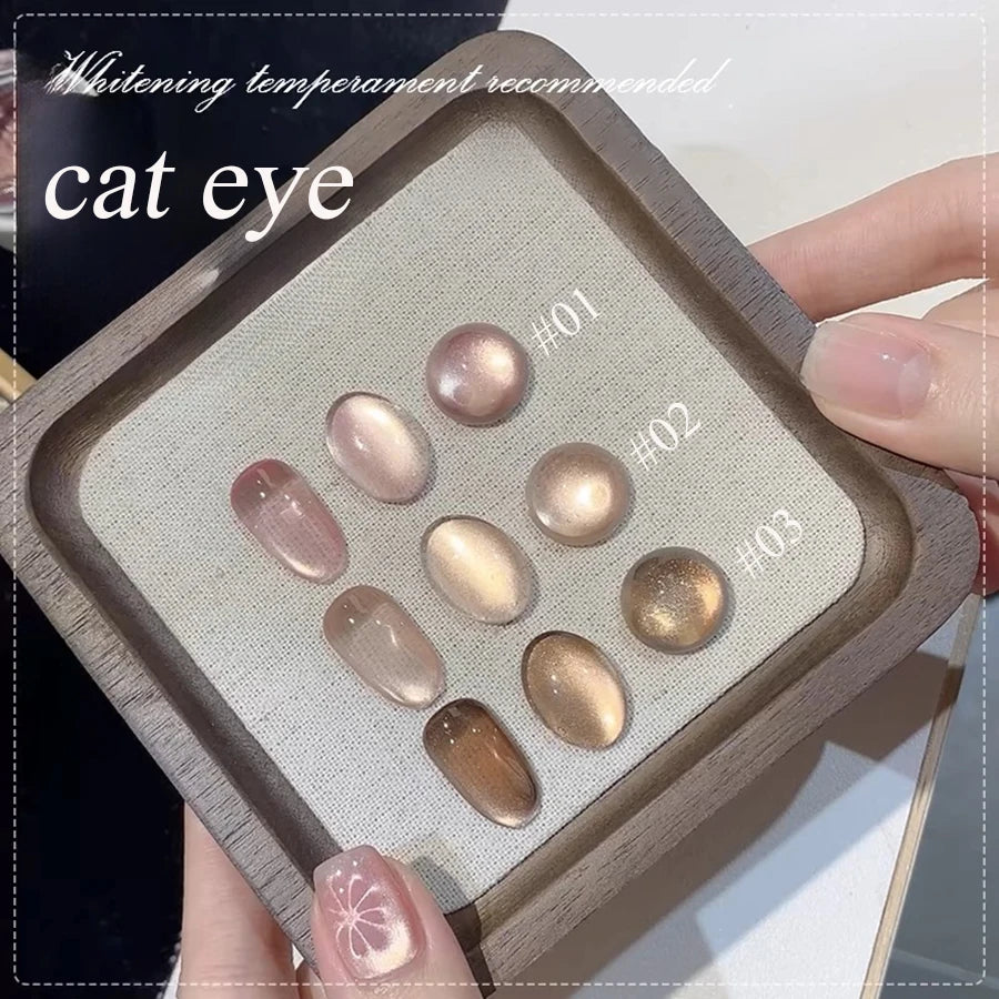 1-21pcs WS Japanese style Sparkling White Gel Nail Polish Fine Sparkling Pink Glitter Cat Eye Nail Gel Nail Art Home DIY