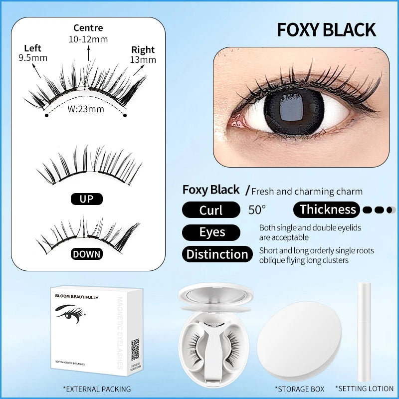【 Soft Magnetic Eyelash Suction 】 New 2025 magnetic False Eyelash box with Korean style Little Devil Imitation mink fur
