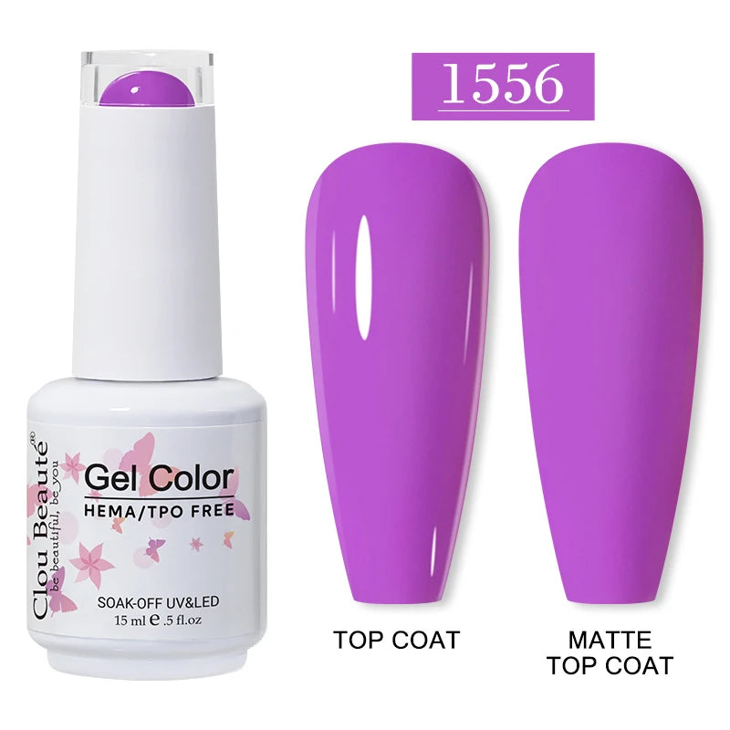 Clou Beaute 15ml HEMA TPO FREE Gel Nail Polish Vernis Semi Permanent UV Nail Art Varnish Lakiery Hybrydowe Manicure Gel Polish