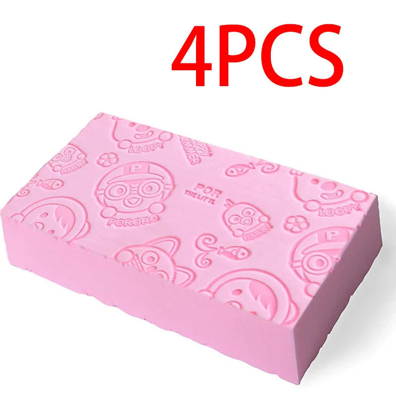 4PCS Magic Bath Sponge Body Dead Skin Remover Exfoliating Massager Cleaning Shower Brush Peeling Sponge Bath Tools For Kids