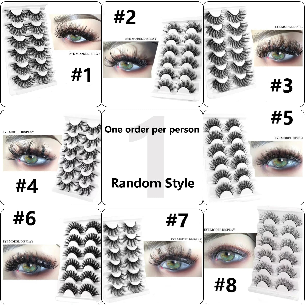 False Eyelashes Cat Eye Lashes Natural Long Half Eye Lashes Short Wispy Clear Band Lashes 3D Faux Mink Lash Multipack