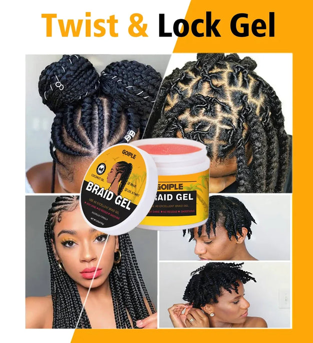 GOIPLE 100g Pineapple Scent Braid Gel Smooth Non-Flaking Hairstyle Fixative Cream Tames Frizz Stronghold Twists Hair Styling Gel