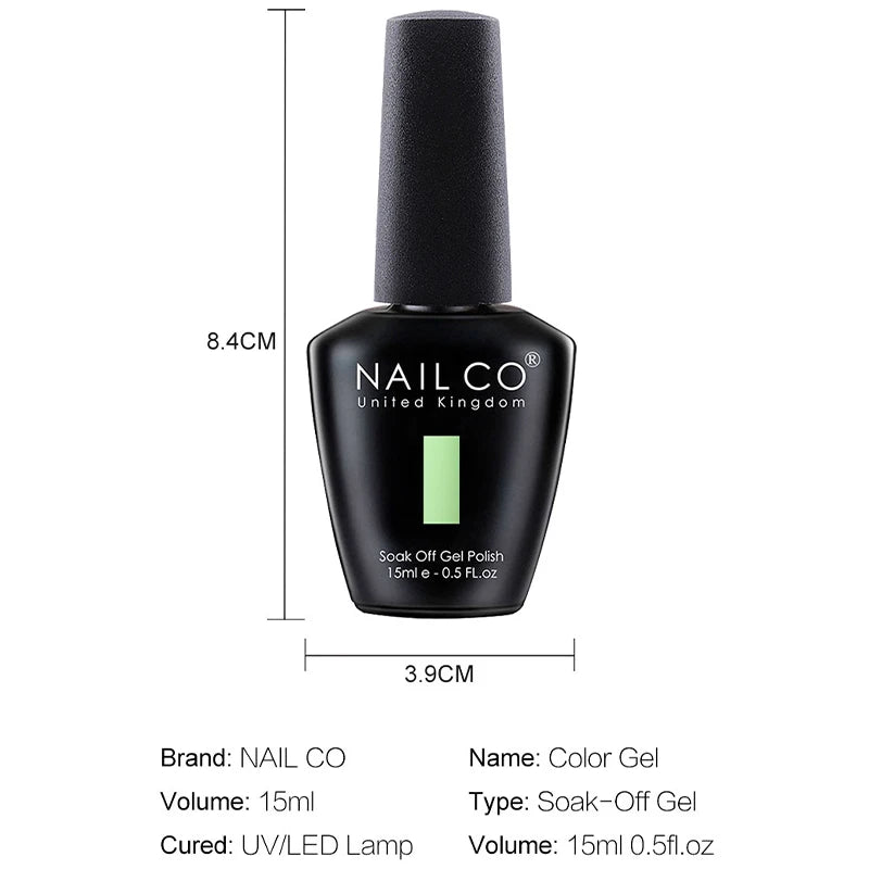 NAILCO 15ml Hema/TPO Free UV Gel Nail Polish Nail Art Manicure Nail Professionals Base Top Varnish Semi Permanent Vernis Nail