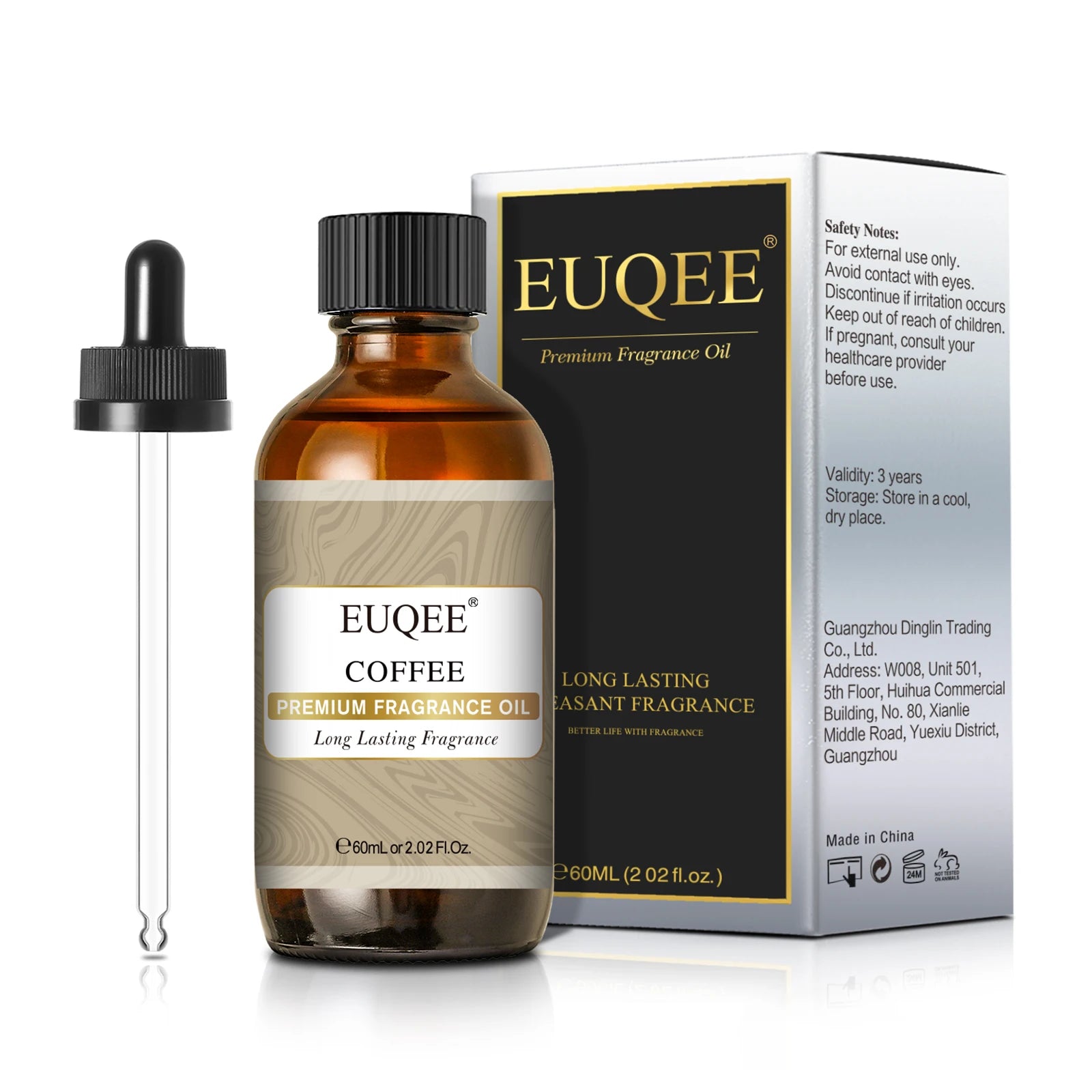 EUQEE 60ml Men's Fragrance Oils with Glass Dropper Leather Dragons Blood Forest Pine Chocolate Aroma Oils For Car Diffusion