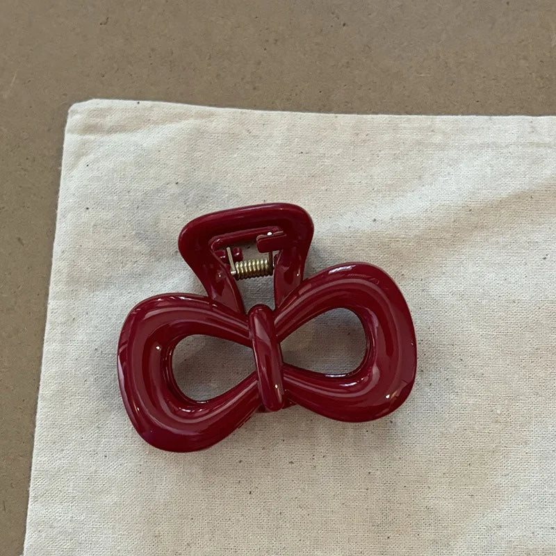 French Red Collection! Large Grip Letters Gold Label Back Head Updo Shark Clip Hair Accessories Headwear Hairpin Hair Claw