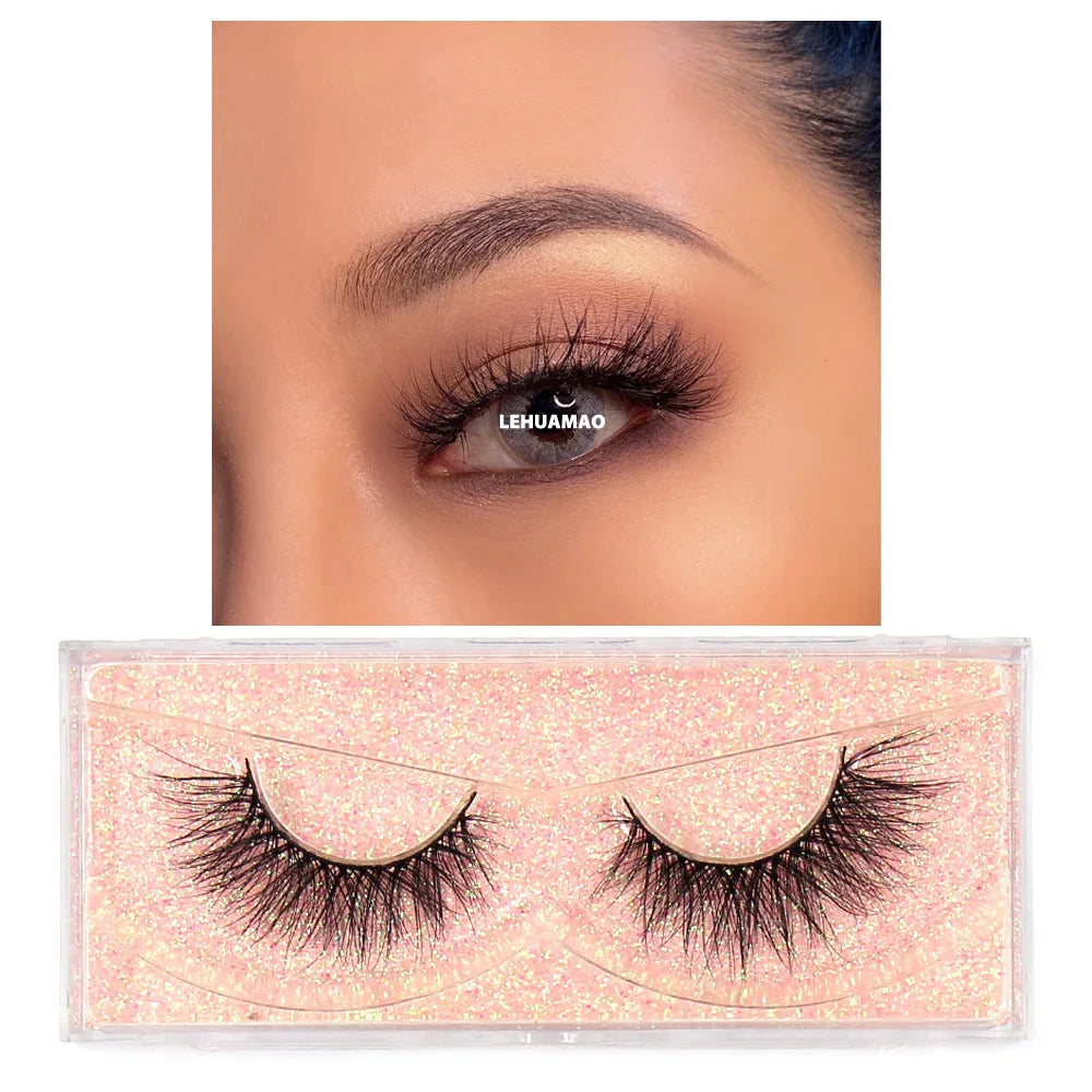 LEHUAMAO Eyelashes 3D Mink Lashes natural handmade volume soft lashes long eyelash extension real mink eyelash for makeup D103