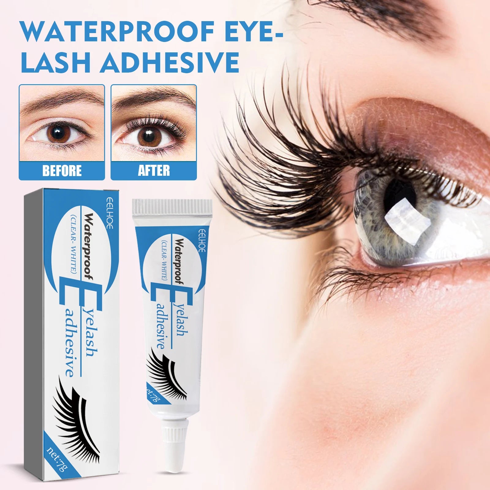 EELHOE Eyelash Extension Glue Fast Drying Strong Waterproof Lasting Eyelash Primer No Irritation Lash Lift False Eyelashes Tool