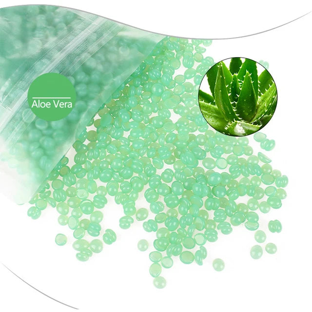 500g Hard Wax Beans Solid Hair Remover No Strip Depilatory Hot Film Wax Bead Hair Removal for Full Body Bikini Face Leg Eyebrow