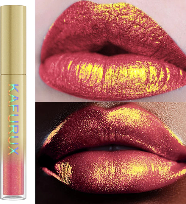 14 Colors Glitter Lip Glaze Hydrating Red Pink Metallic Lip Tint Highly Pigment Lip Gloss Korean Makeup for Women Cosmetics Gift