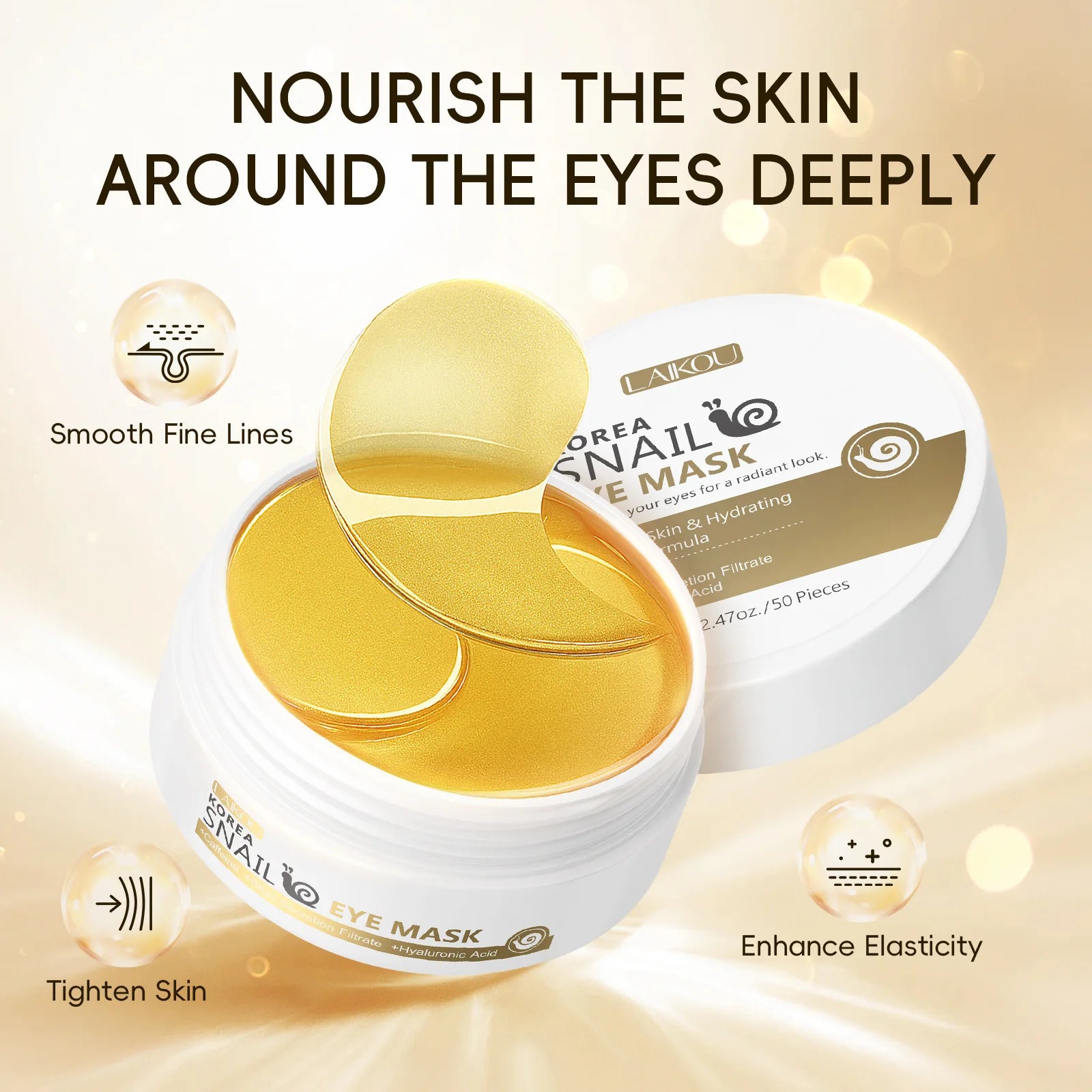 LAIKOU Japan Sakura or Snail  Eye Mask Fade Dark Circles Hydrating Moisturizing Care Eyes Mask Face Care Product