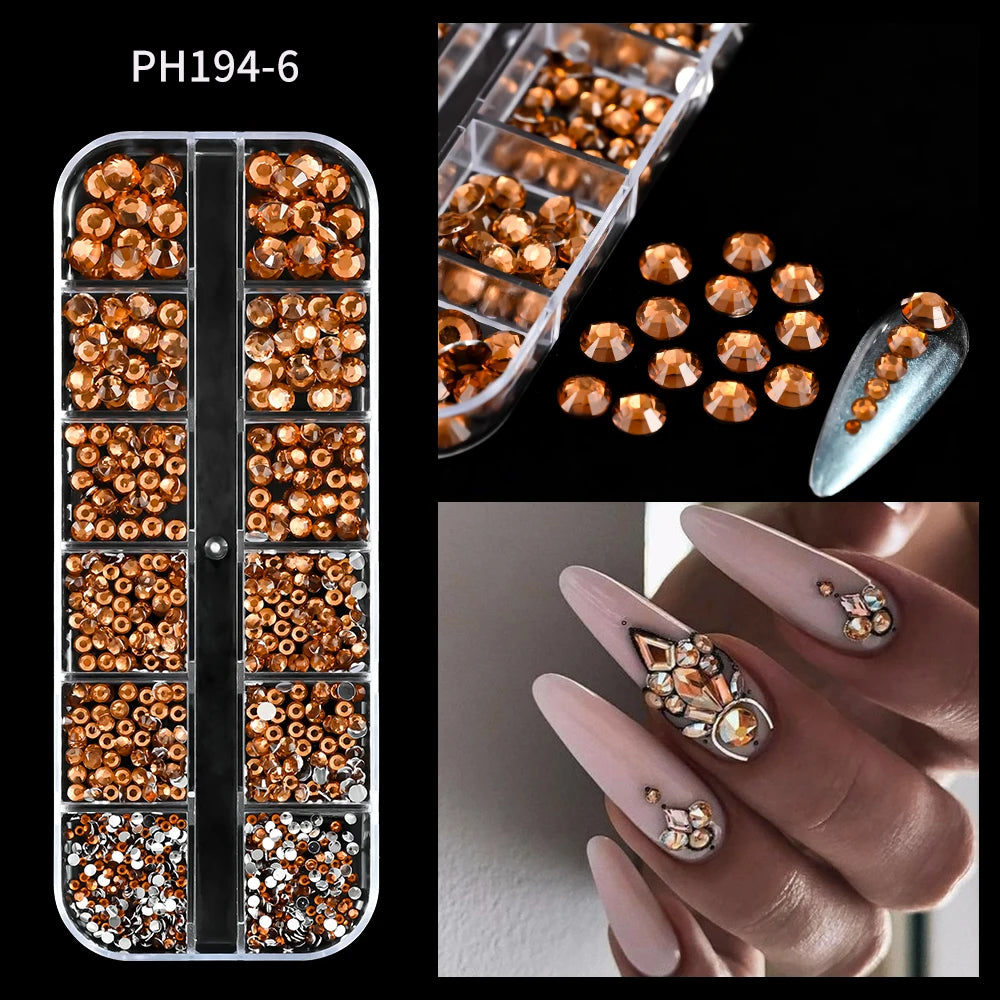 12Grids Mini Caviar Beads Nail Art Decorations Metal Gold/Silver Micro Ball Nail Charms Magnetic Pen 0.5~3mm Ball Nail Jewelry