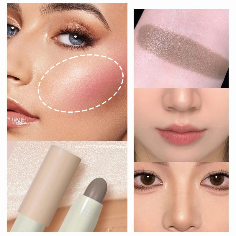 Matte Grey Contour Stick Nose Shadow Cream Three-Dimensional Facial Bronzer Concealer Cosmetics Pearl White Highlighters Makeup