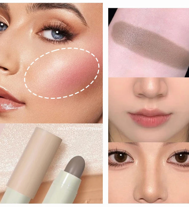 Matte Grey Contour Stick Nose Shadow Cream Three-Dimensional Facial Bronzer Concealer Cosmetics Pearl White Highlighters Makeup