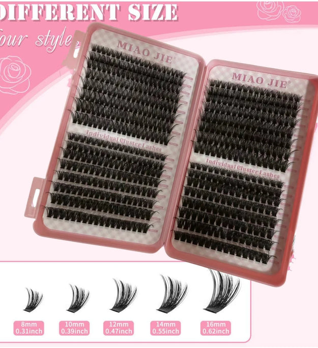 MJ 640pcs 30D/40D/50D/60D Individual Lashes Book Clusters Extensions False Eyelash DIY at Home Cluster Eyelash Extensions Makeup