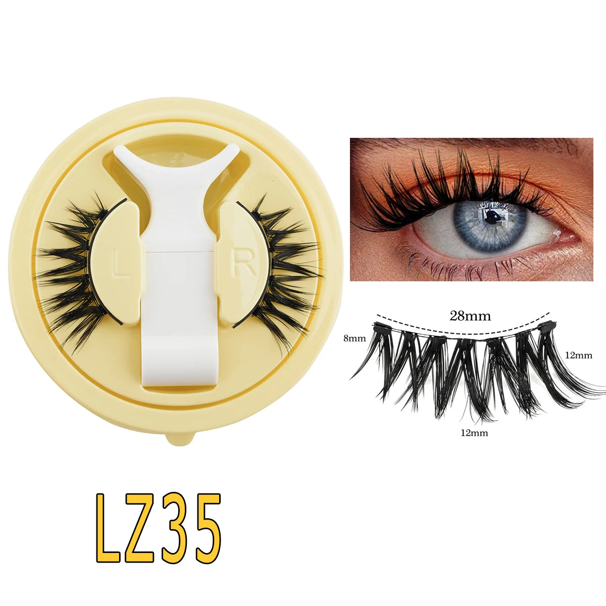 Lanjinglin Magnetic Eyelashes 1 Pair Natural Faux Mink Lashes Reusable False Eyelashes Tweezer Set Eyelash Extension Makeup Tool