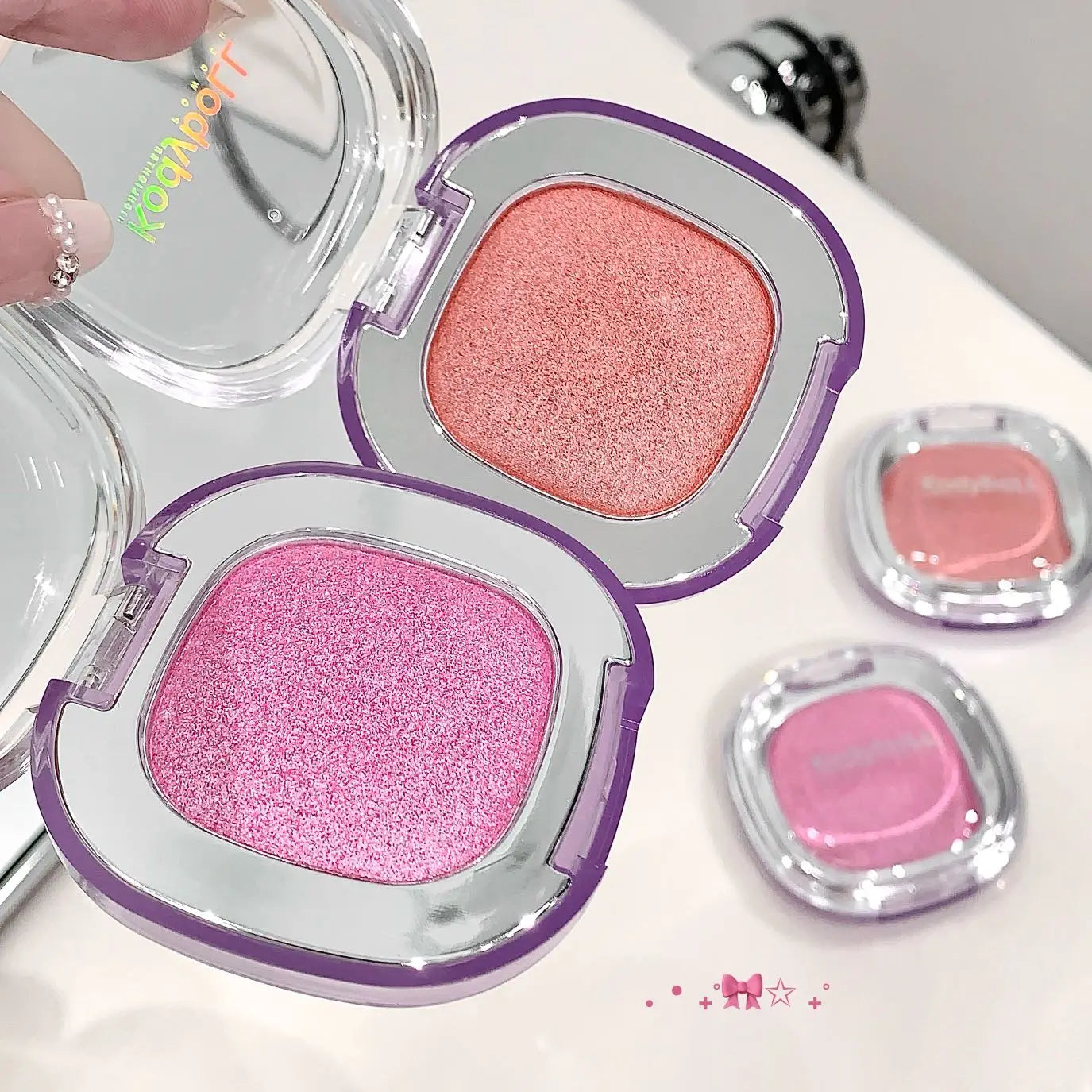 Diamond Highlighter Cream Facial Brightening Shimmer Long-Lasting Contouring Natural Blush Rouge Cream for Face and Eyes Makeup