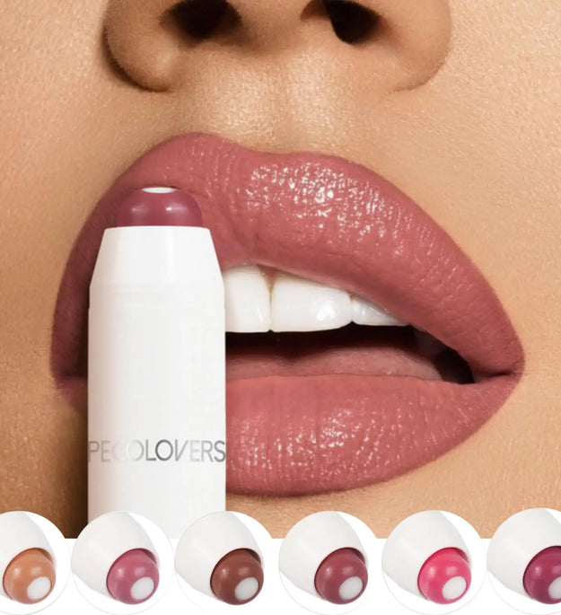 2-in-1 Nude Lipstick Matte Red Lip Balm Moisturizing 6 Colors Sandwich Lipstick Waterproof Long Lasting Non-stick Cup Lip Stick